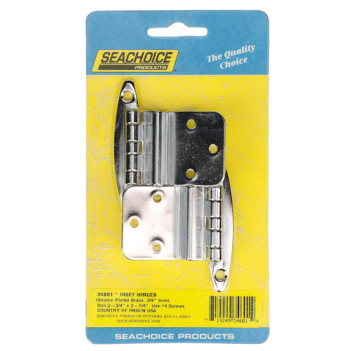 Seachoice 34601 Chrome Plated Brass Inset Hinge 2-3/4" x 2-1/8"