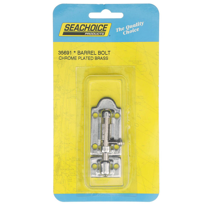 Seachoice 35691 Barrel Bolt, 2-7/8" Chrome Brass
