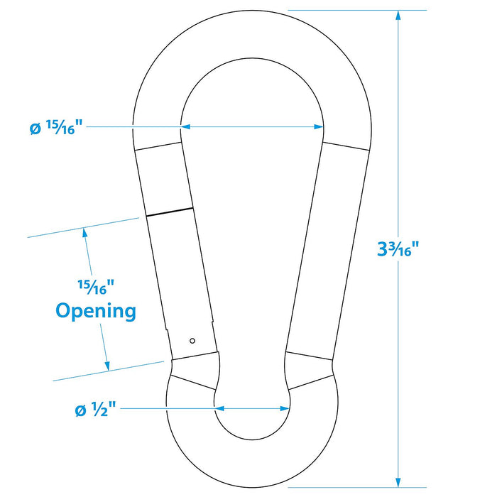 Seachoice 36861 Stainless Steel Safety Spring Hook