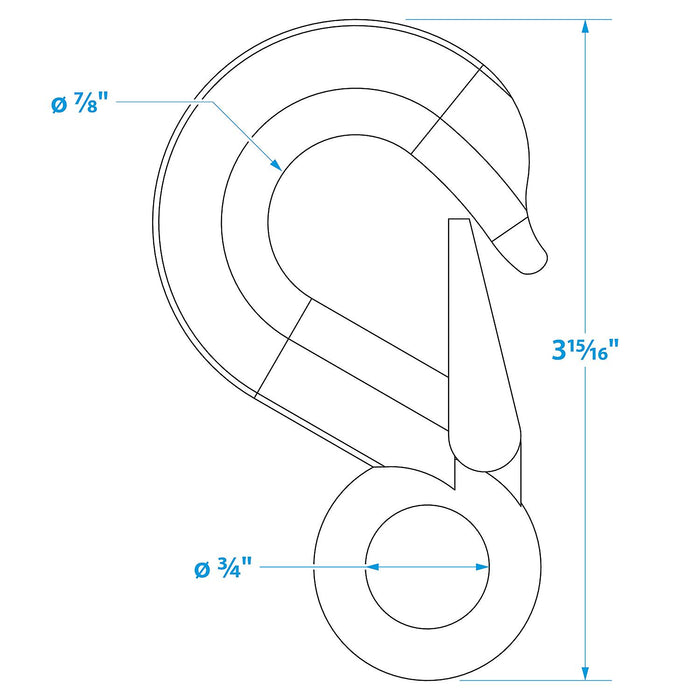 Seachoice 36981 Heavy Duty Winch Hook 5/8" x 3-7/8"