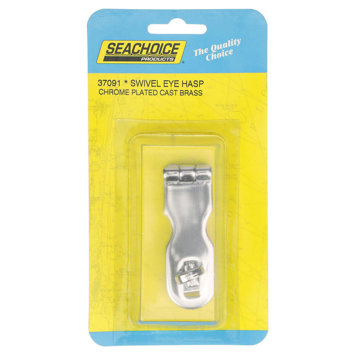 Seachoice 37091 Chrome Plated Brass Swivel Eye Hasp 3"