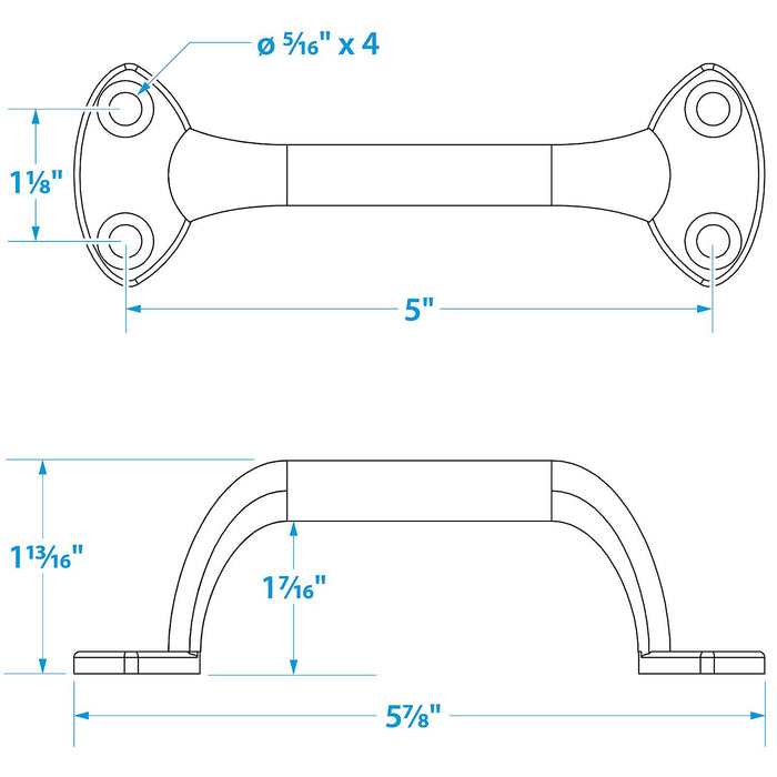 Seachoice 50-37501 Chrome Plated Zinc Transom Handle 6"