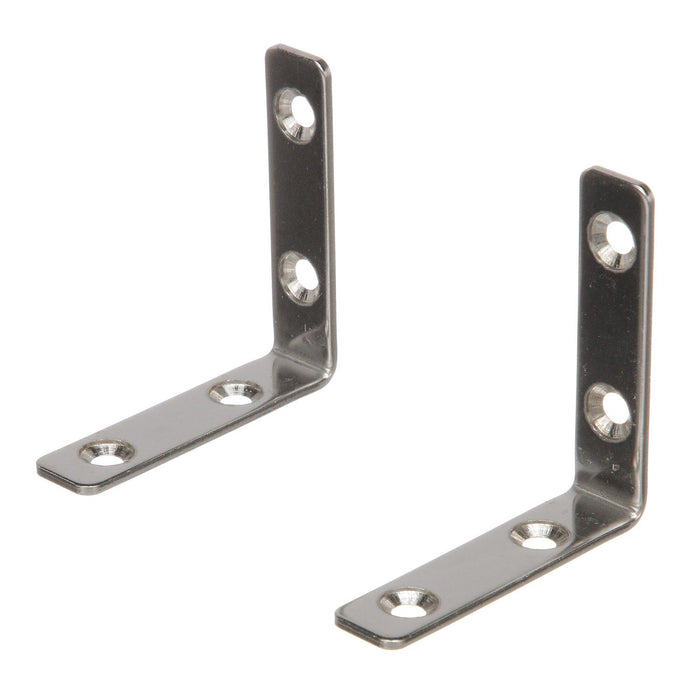Seachoice 37551 Stainless Steel 90 Degree Angle Brackets (1 Pair Per Pack)