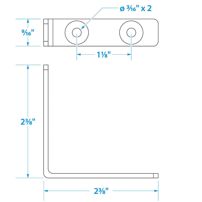 Seachoice 37551 Stainless Steel 90 Degree Angle Brackets (1 Pair Per Pack)