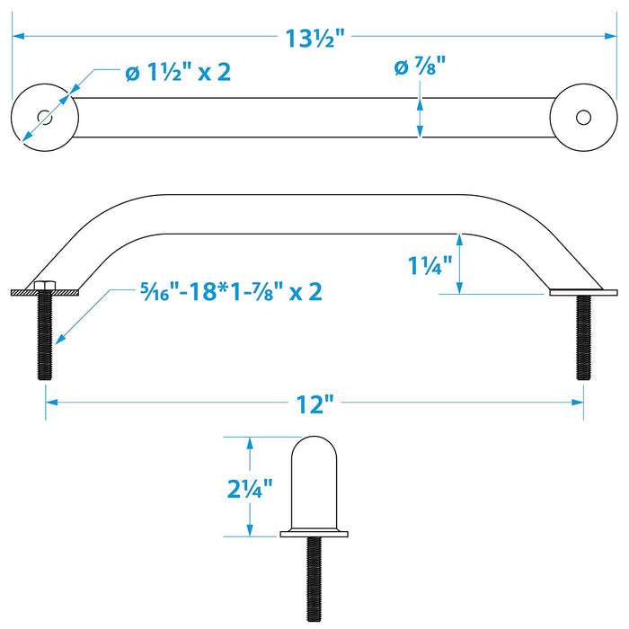 Seachoice Stainless Steel Hand Rail With Studs