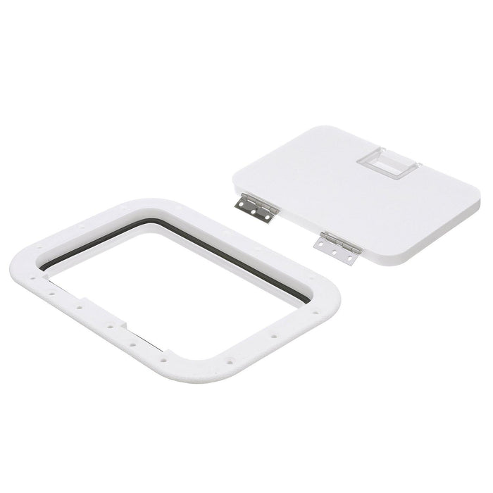 Seachoice 39141 Polypropylene 7" x 11" ID Hatch w/ Molded in 100 Degree SS Hinge
