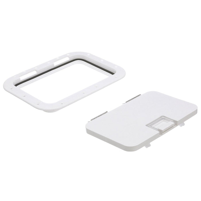 Seachoice 39141 Polypropylene 7" x 11" ID Hatch w/ Molded in 100 Degree SS Hinge