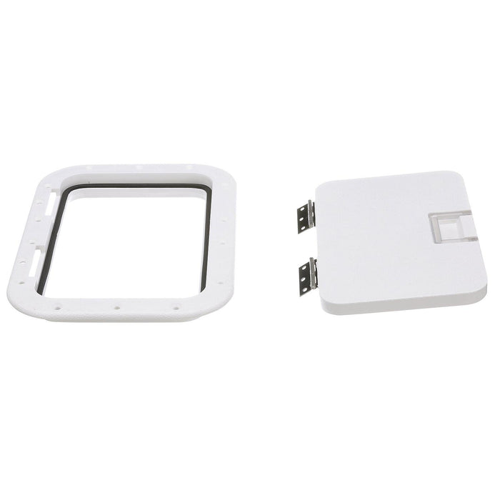 Seachoice 39141 Polypropylene 7" x 11" ID Hatch w/ Molded in 100 Degree SS Hinge