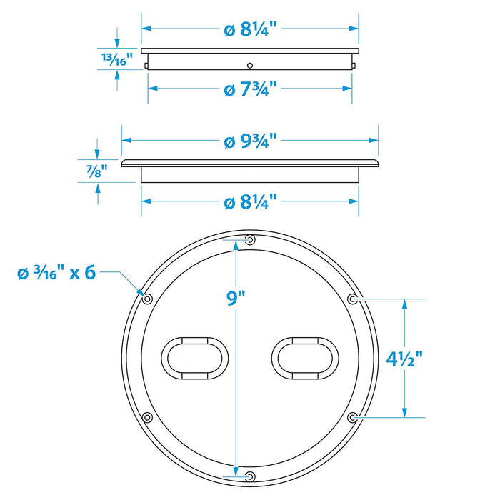 Seachoice 39421 Polypropylene Twist 'N' Lock Deck Plate