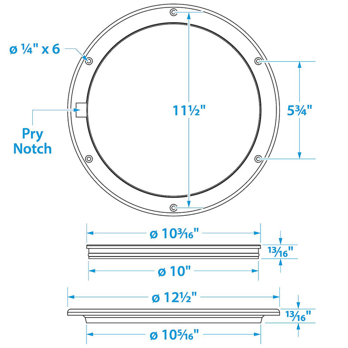 Seachoice 39581 Polypropylene Pry-Up Deck Plate