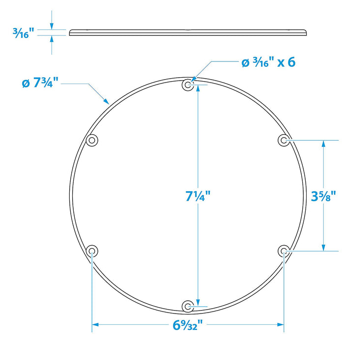 Seachoice 50-39591 Polypropylene Cover Plate Arctic White OD: 7-5/8"