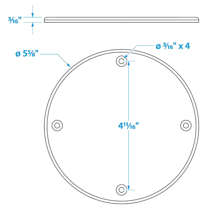 Seachoice 50-39601 Polypropylene Cover Plate Arctic White OD: 5-5/8"