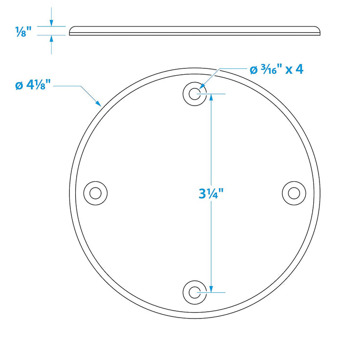 Seachoice 50-39621 Polypropylene Cover Plate Arctic White OD: 4-1/8"