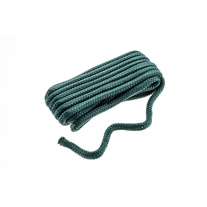 Seachoice Double-Braid Nylon Dock Line w/ Eye Splice, Pre-Shrunk, Heat Stabilized, 3/8 In. X 15 Ft., Forest Green