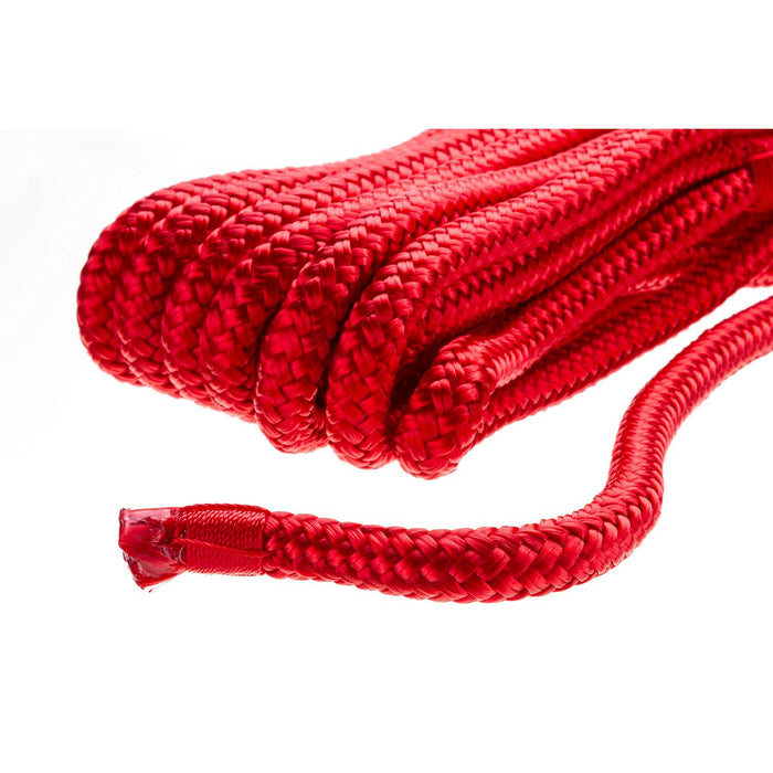 Seachoice Double-Braid Nylon Dock Line w/ Eye Splice, Pre-Shrunk, Heat Stabilized, 3/8 In. X 15 Ft., Red