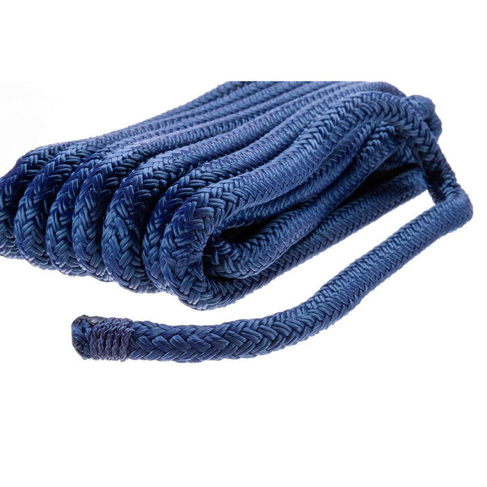 Seachoice Double-Braid Nylon Dock Line w/ Eye Splice, Pre-Shrunk, Heat Stabilized, 3/8 In. X 15 Ft., Navy