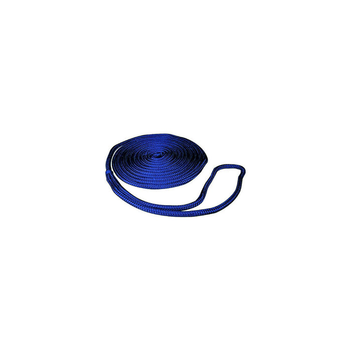 Seachoice Double-Braid Nylon Dock Line w/ Eye Splice, Pre-Shrunk, Heat Stabilized, 3/8 In. X 15 Ft., Navy