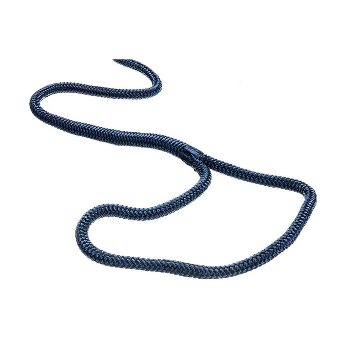 Seachoice Double-Braid Nylon Dock Line w/ Eye Splice, Pre-Shrunk, Heat Stabilized, 3/8 In. X 20 Ft., Navy Blue
