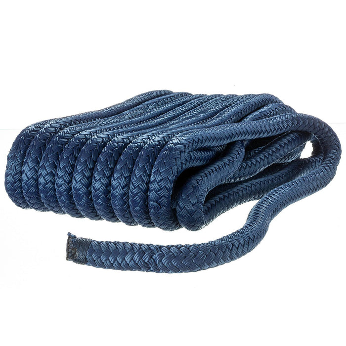 Seachoice Double-Braid Nylon Dock Line w/ Eye Splice, Pre-Shrunk, Heat Stabilized, 5/8 In. X 35 Ft., Navy Blue