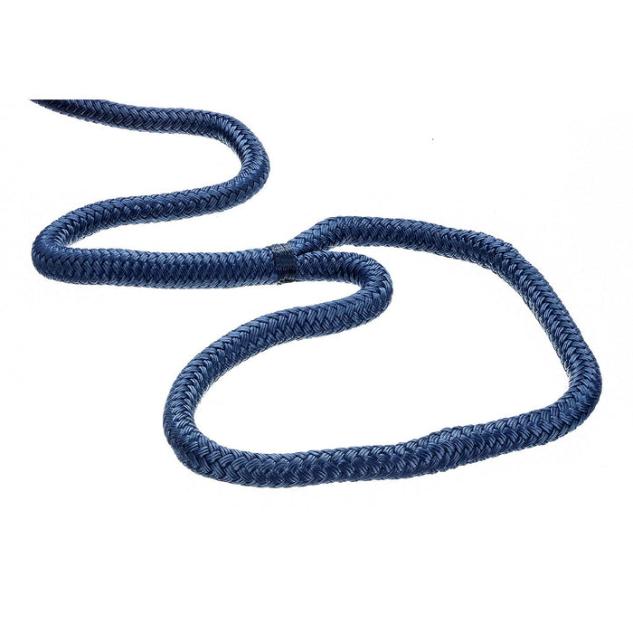 Seachoice Double-Braid Nylon Dock Line w/ Eye Splice, Pre-Shrunk, Heat Stabilized, 5/8 In. X 35 Ft., Navy Blue