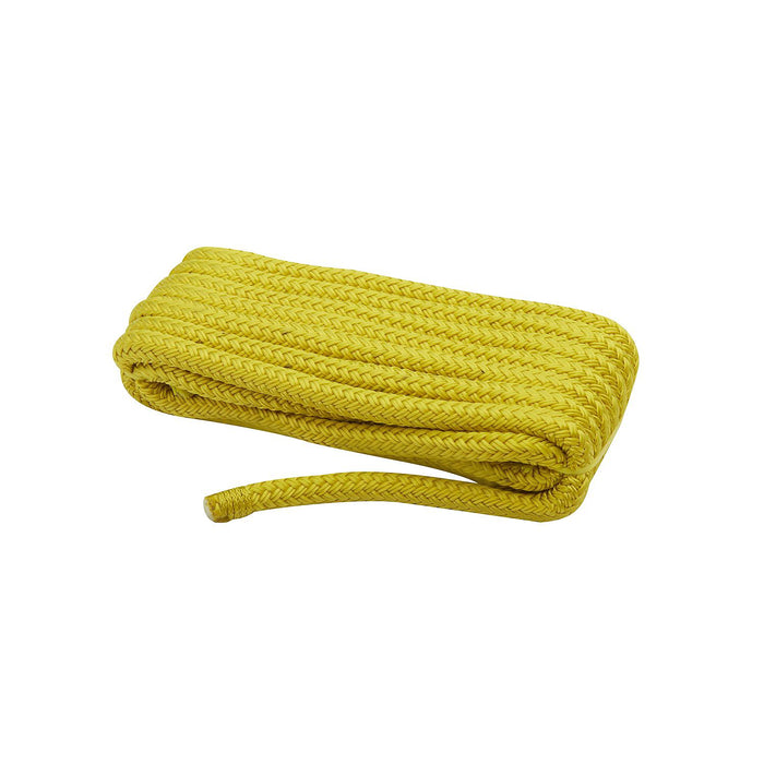 Seachoice Double-Braid Nylon Dock Line w/ Eye Splice, Pre-Shrunk, Heat Stabilized, 3/8 In. X 15 Ft., Yellow