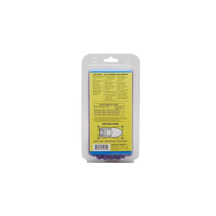 Seachoice Double-Braid Nylon Dock Line w/ Eye Splice, Pre-Shrunk, Heat Stabilized, 3/8 In. X 15 Ft., Purple