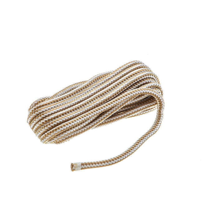 Seachoice Double-Braid Nylon Dock Line w/ Eye Splice, Pre-Shrunk, Heat Stabilized, 3/8 In. X 25 Ft., Gold White