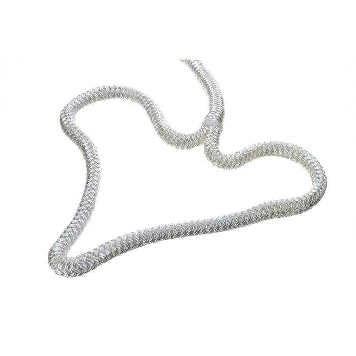 Seachoice Double-Braid Nylon Dock Line w/ Eye Splice, Pre-Shrunk, Heat Stabilized, 1/2 In. X 15 Ft., White
