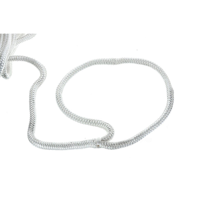 Seachoice Double-Braid Nylon Dock Line w/ Eye Splice, Pre-Shrunk, Heat Stabilized, 1/2 In. X 25 Ft., White