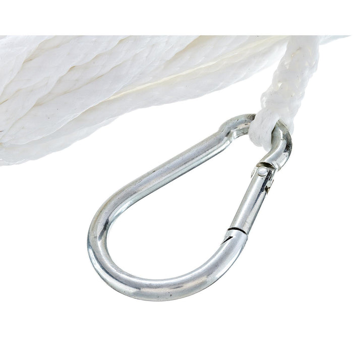 Seachoice 40211 Hollow-Braid Polypropylene Anchor Line, White, 3/8" x 75'