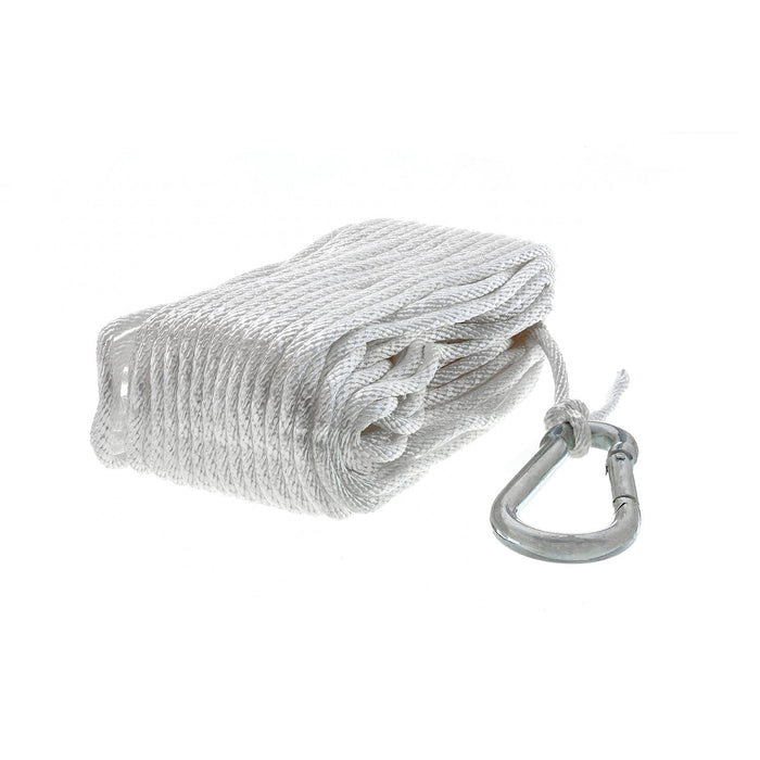 Seachoice 40221 Solid-Braid Nylon Anchor Line, White, 3/16" x 100'