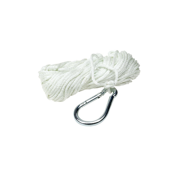 Seachoice 40221 Solid-Braid Nylon Anchor Line, White, 3/16" x 100'