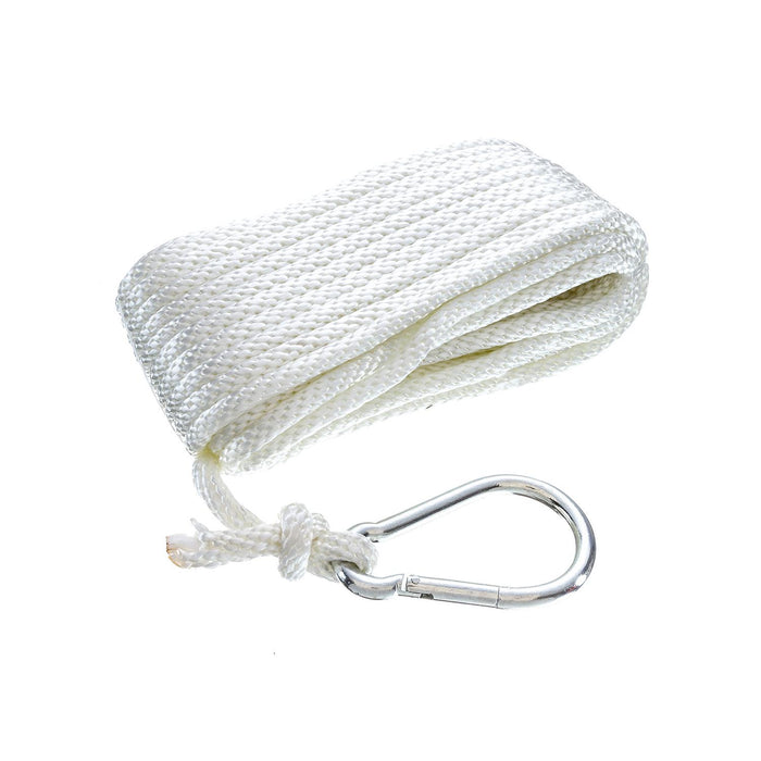 Seachoice 40231 Solid-Braid Nylon Anchor Line, White, 3/8" x 50'