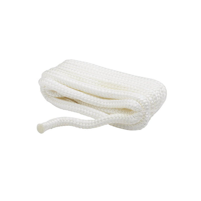 Seachoice Double-Braid Nylon Dock Line w/ Eye Splice, Pre-Shrunk, Heat Stabilized, 5/8 In. X 20 Ft., White