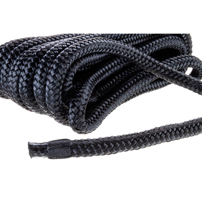 Seachoice Double-Braid Nylon Dock Line w/ Eye Splice, Pre-Shrunk, Heat Stabilized, 3/8 In. X 20 Ft., Black