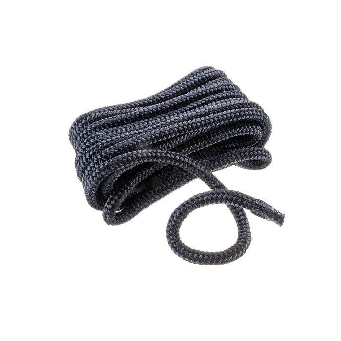 Seachoice Double-Braid Nylon Dock Line w/ Eye Splice, Pre-Shrunk, Heat Stabilized, 3/8 In. X 20 Ft., Black