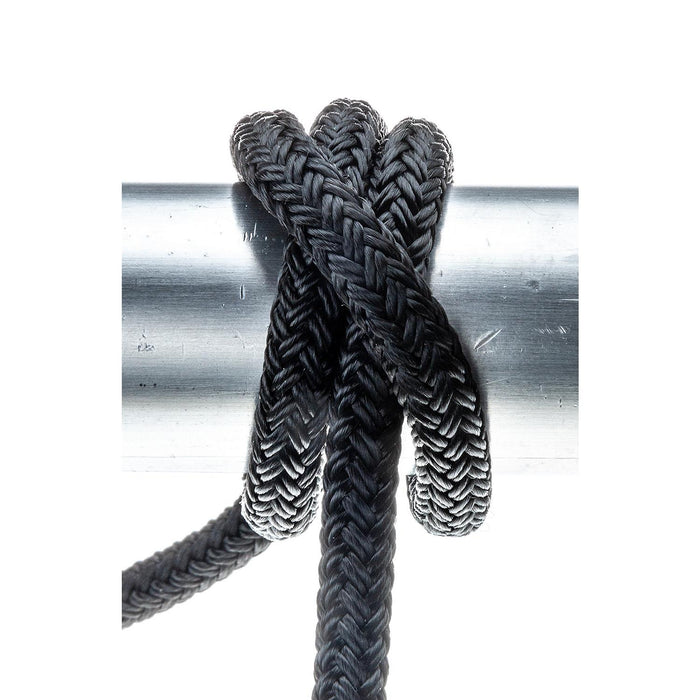 Seachoice Double-Braid Nylon Dock Line w/ Eye Splice, Pre-Shrunk, Heat Stabilized, 3/8 In. X 15 Ft., Black