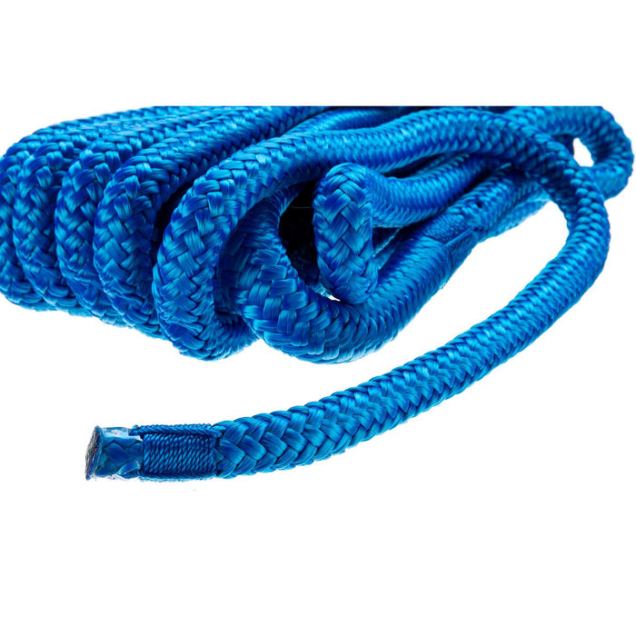 Seachoice Double-Braid Nylon Dock Line w/ Eye Splice, Pre-Shrunk, Heat Stabilized, 3/8 In. X 15 Ft., Blue