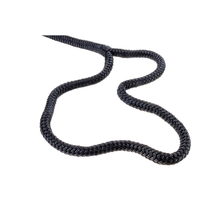 Seachoice Double-Braid Nylon Dock Line w/ Eye Splice, Pre-Shrunk, Heat Stabilized, 1/2 In. X 15 Ft., Black