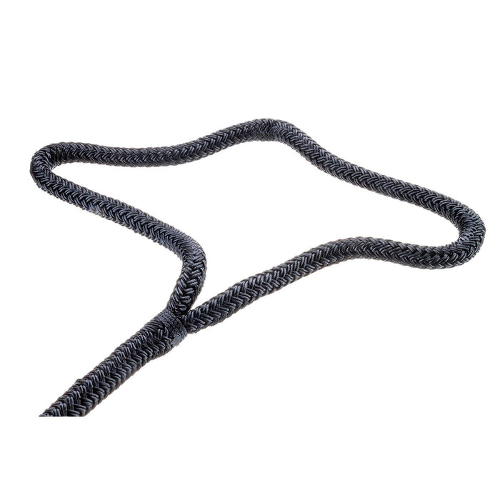 Seachoice Double-Braid Nylon Dock Line w/ Eye Splice, Pre-Shrunk, Heat Stabilized, 1/2 In. X 25 Ft., Black