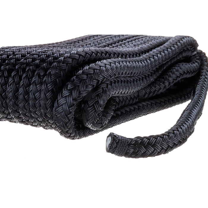 Seachoice Double-Braid Nylon Dock Line w/ Eye Splice, Pre-Shrunk, Heat Stabilized, 5/8 In. X 35 Ft., Black