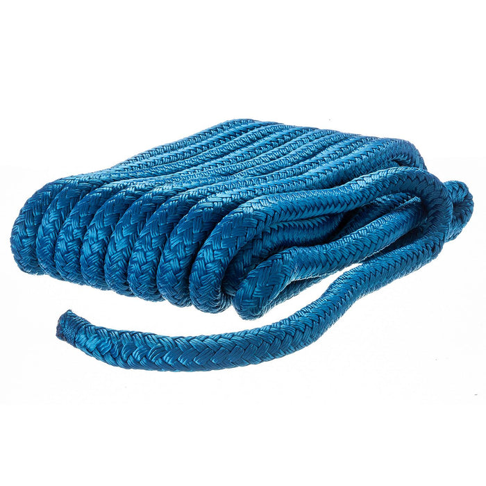 Seachoice Double-Braid Nylon Dock Line w/ Eye Splice, Pre-Shrunk, Heat Stabilized, 5/8 In. X 35 Ft., Blue
