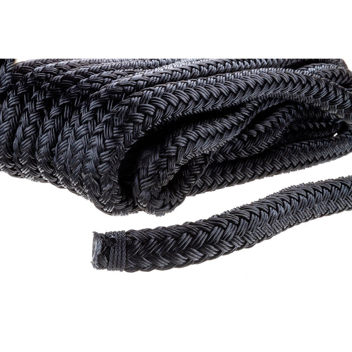 Seachoice Double-Braid Nylon Dock Line w/ Eye Splice, Pre-Shrunk, Heat Stabilized, 5/8 In. X 25 Ft., Black