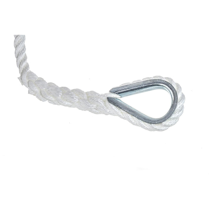 Seachoice 40711 3-Strand Twisted Nylon Anchor Line White, 3/8" x 100'