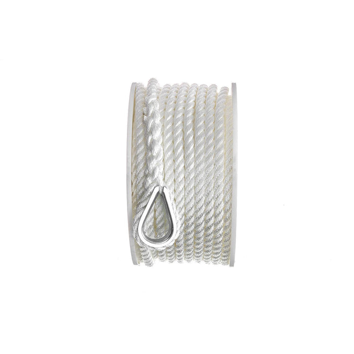 Seachoice 40711 3-Strand Twisted Nylon Anchor Line White, 3/8" x 100'
