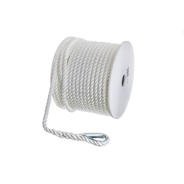 Seachoice 40721 3-Strand Twisted Nylon Anchor Line White, 3/8" x 150