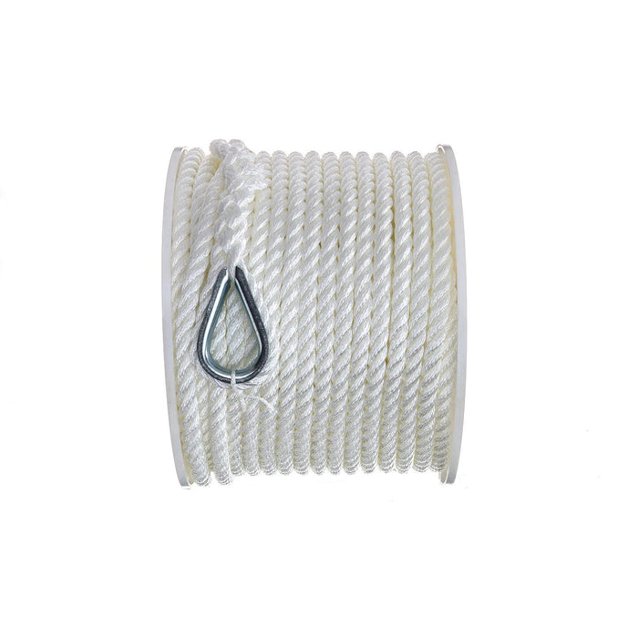 Seachoice 40721 3-Strand Twisted Nylon Anchor Line White, 3/8" x 150
