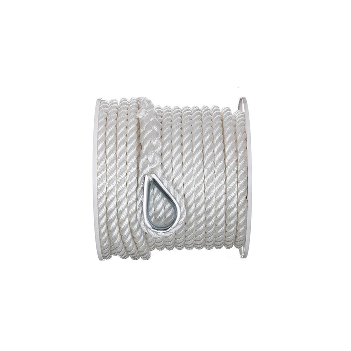 Seachoice 40731 3-Strand Twisted Nylon Anchor Line White, 1/2" x 100'