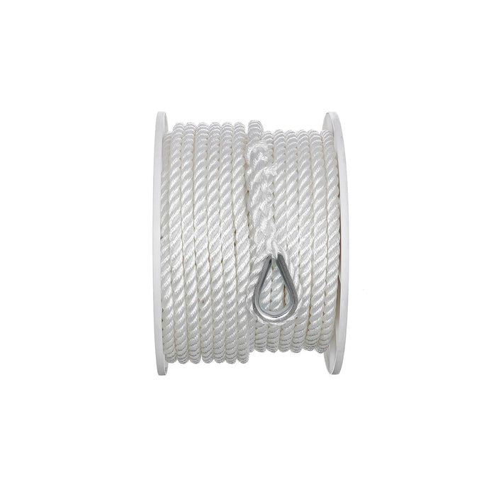 Seachoice 40741 3-Strand Twisted Nylon Anchor Line White, 1/2" x 150'
