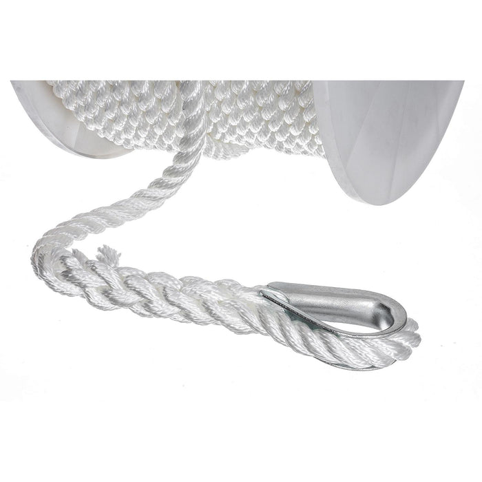 Seachoice 40741 3-Strand Twisted Nylon Anchor Line White, 1/2" x 150'